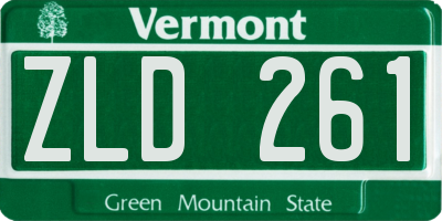 VT license plate ZLD261