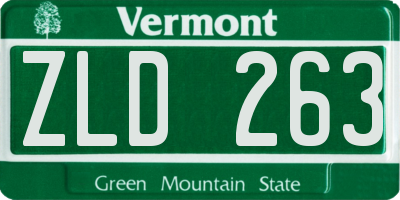 VT license plate ZLD263