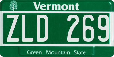 VT license plate ZLD269