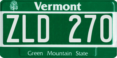 VT license plate ZLD270
