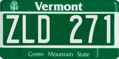 VT license plate ZLD271