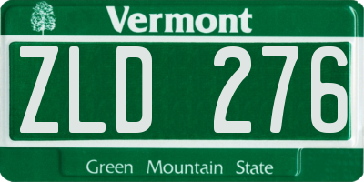 VT license plate ZLD276