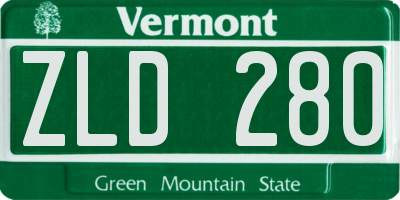 VT license plate ZLD280
