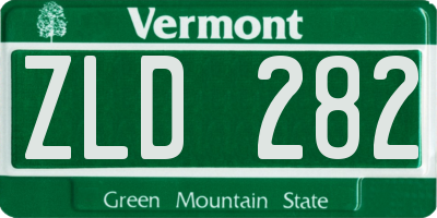VT license plate ZLD282