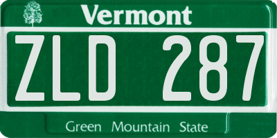 VT license plate ZLD287