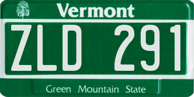 VT license plate ZLD291