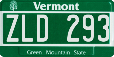 VT license plate ZLD293