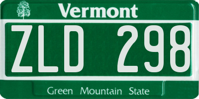 VT license plate ZLD298