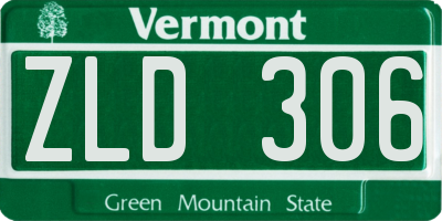 VT license plate ZLD306