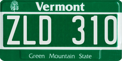 VT license plate ZLD310