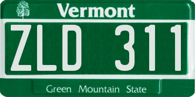 VT license plate ZLD311