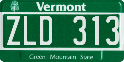 VT license plate ZLD313