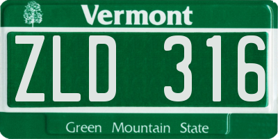 VT license plate ZLD316