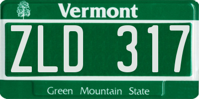 VT license plate ZLD317
