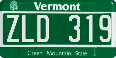 VT license plate ZLD319