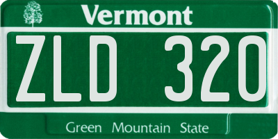 VT license plate ZLD320