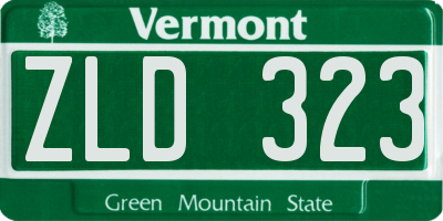 VT license plate ZLD323