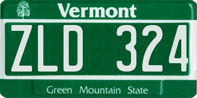 VT license plate ZLD324