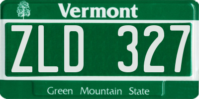 VT license plate ZLD327