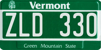 VT license plate ZLD330