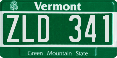VT license plate ZLD341