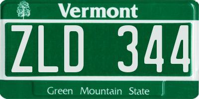 VT license plate ZLD344