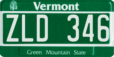 VT license plate ZLD346