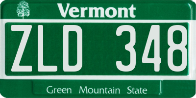 VT license plate ZLD348