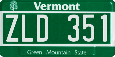 VT license plate ZLD351