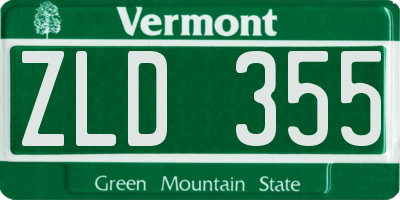 VT license plate ZLD355