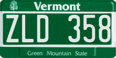 VT license plate ZLD358