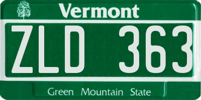 VT license plate ZLD363