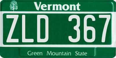 VT license plate ZLD367
