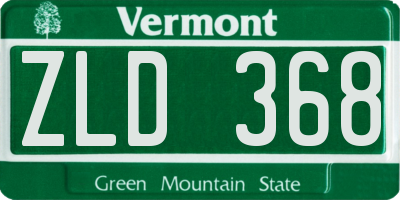 VT license plate ZLD368