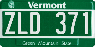 VT license plate ZLD371