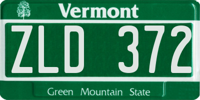 VT license plate ZLD372