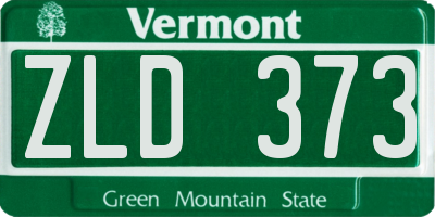 VT license plate ZLD373