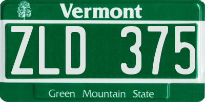 VT license plate ZLD375