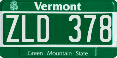 VT license plate ZLD378