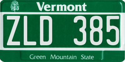 VT license plate ZLD385