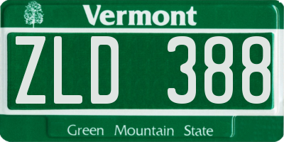 VT license plate ZLD388