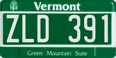 VT license plate ZLD391