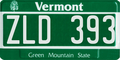VT license plate ZLD393