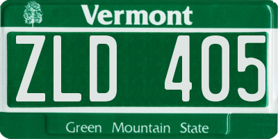 VT license plate ZLD405