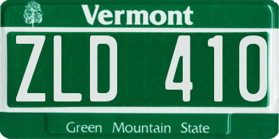 VT license plate ZLD410