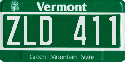 VT license plate ZLD411