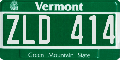 VT license plate ZLD414
