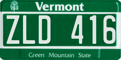 VT license plate ZLD416