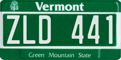 VT license plate ZLD441
