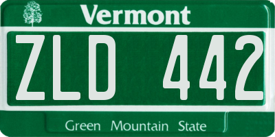VT license plate ZLD442